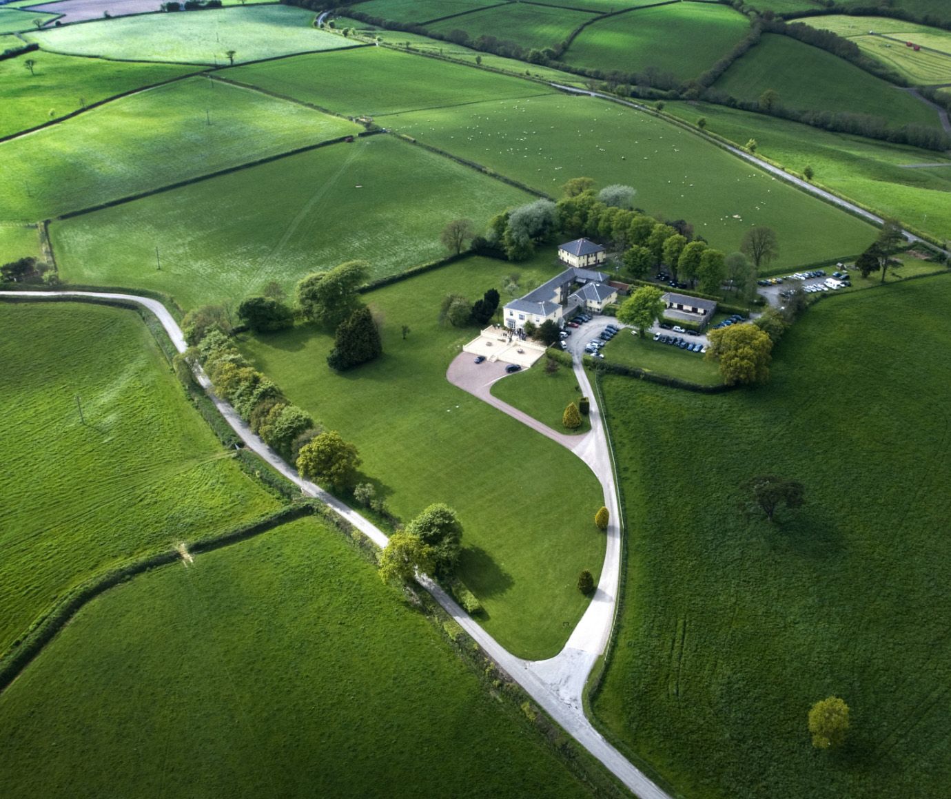 Aerial view of Bray Leino's Filleigh site