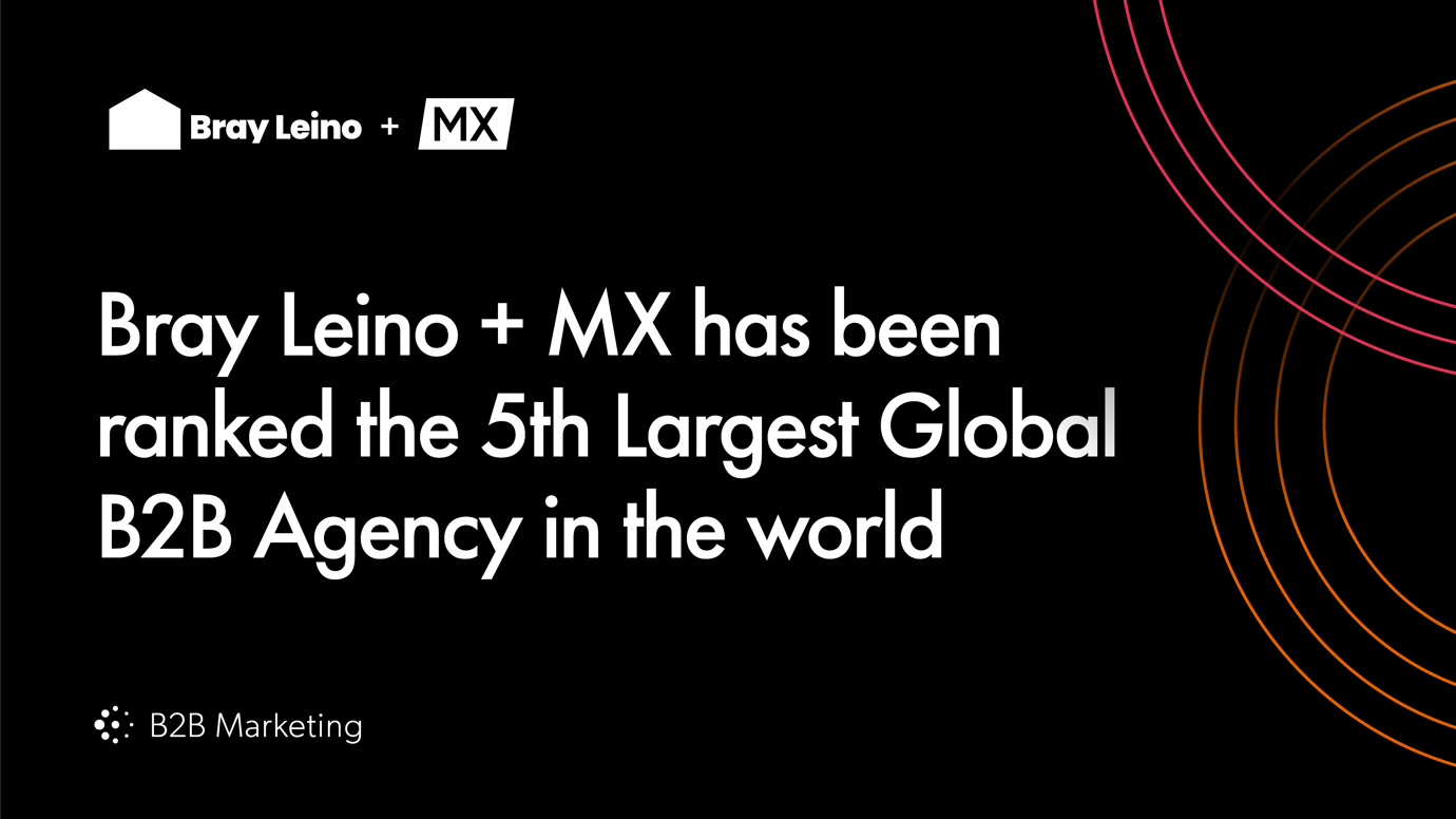 Bray Leino + MX named a top 5 global B2B Agency