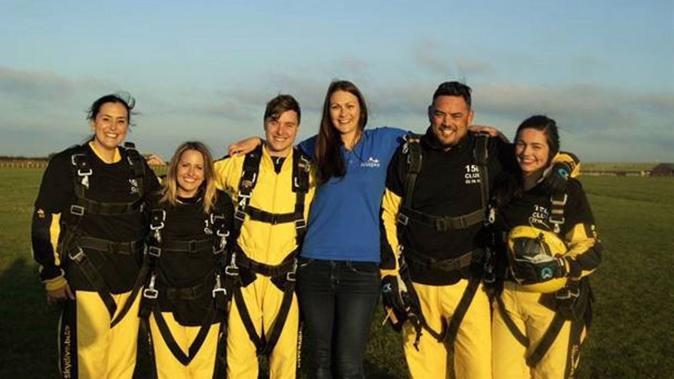 Hospice skydive team shot
