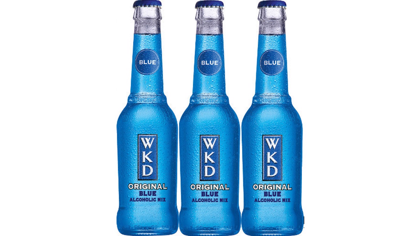 3 x wkd blue bottle 275ml aug13